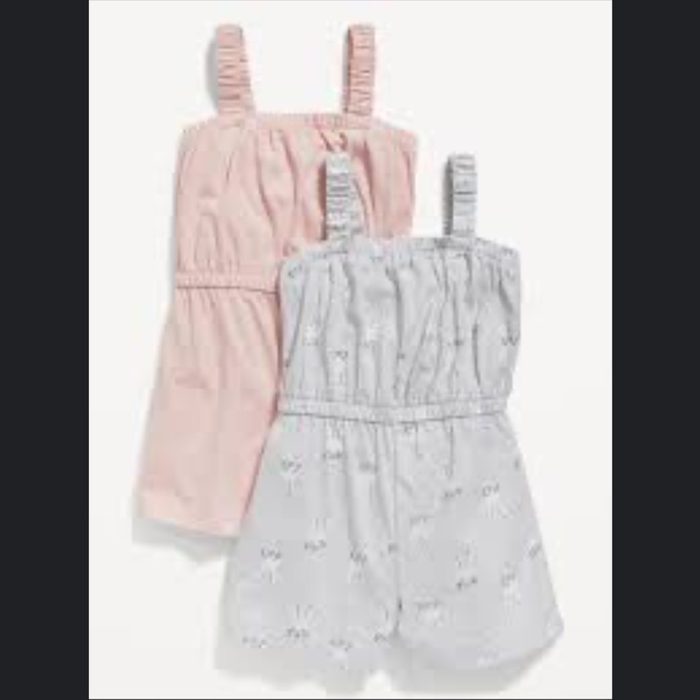 2 NWT Rompers Old Navy Summer Sleeveless Outfit One Piece Bundle Set 3T Toddler